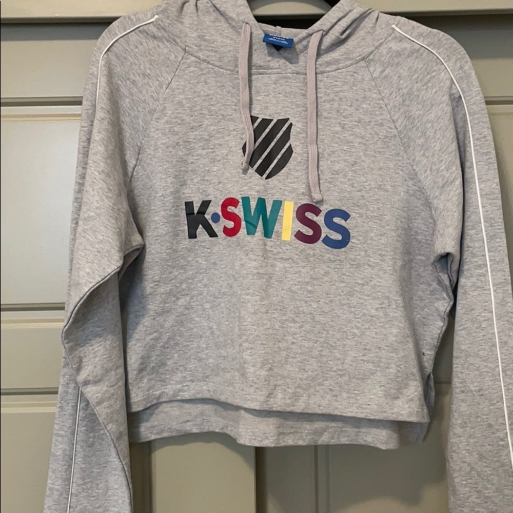 Grey Heather K•Swiss Cropped sweater